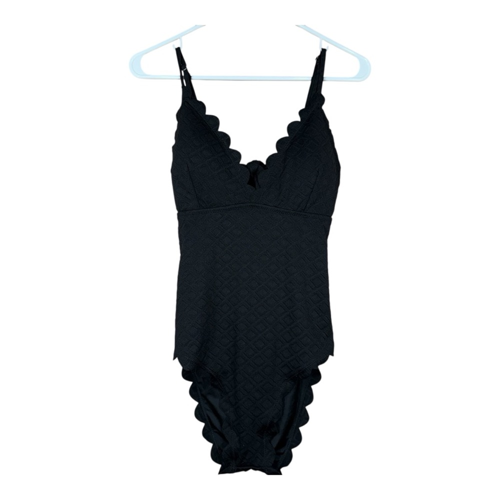 NEW Cupshe Black One Piece Scalloped Edge Swimsuit Size XL